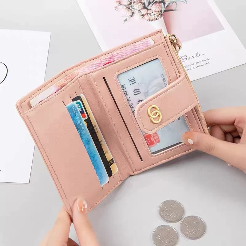 Carteira Feminina Pequena Fina Porta Cartão Moedas - Lançamento