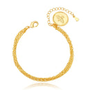 Pulseira 4 Fios Pingente Medalha Espírito Santo Folheado a Ouro 18k